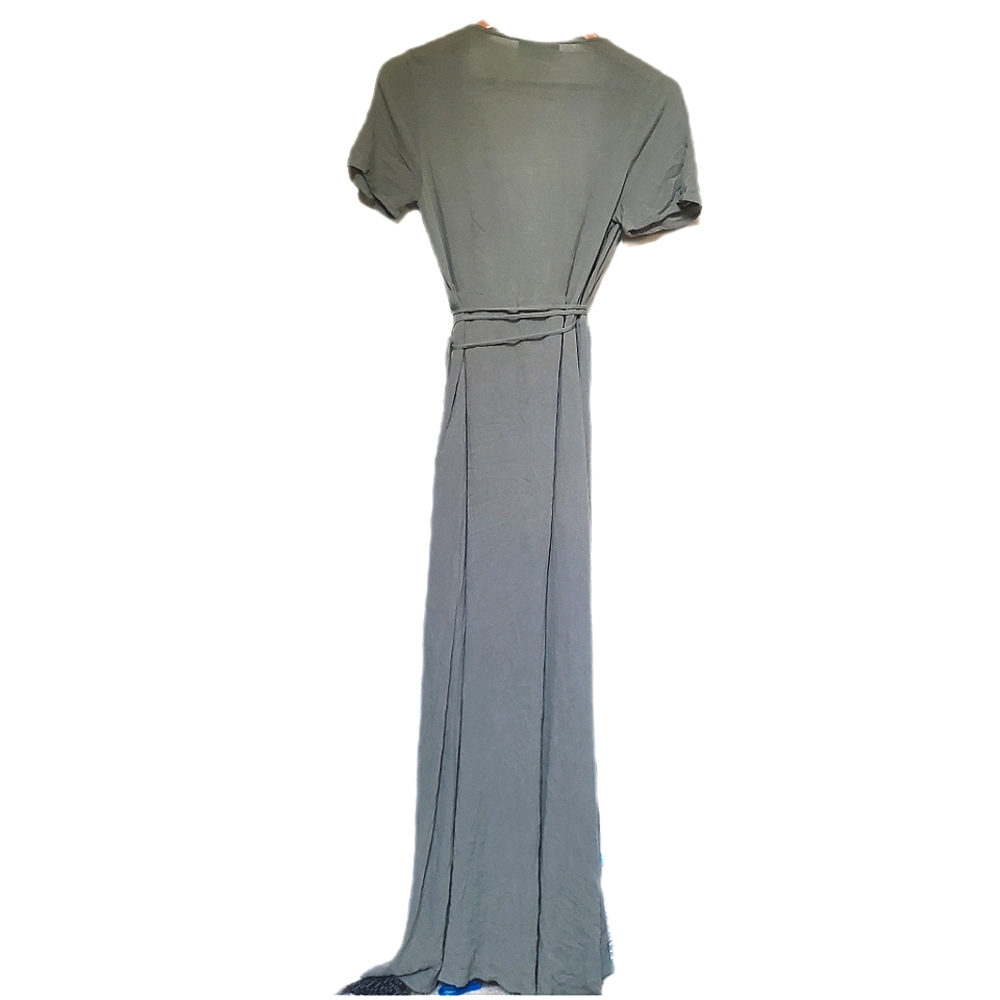 🚫SOLD🚫Lulu's Much Obliged Olive Green Wrap Maxi Dress - Picture 7 of 8